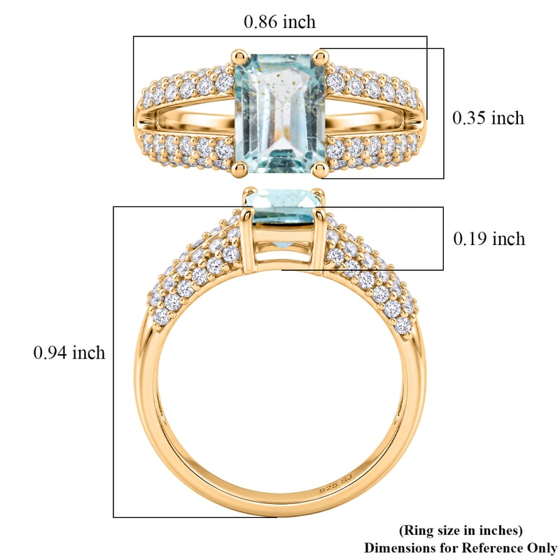 Blue and White Topaz 1.50 ctw Ring in 14K YG Over Sterling Silver (Size 8.0)