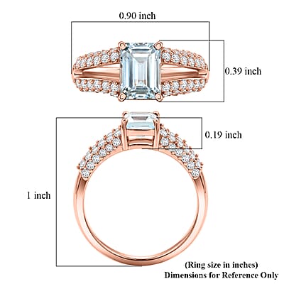Blue and White Topaz 1.50 ctw Ring in 14K RG Over Sterling Silver (Size 7.0)