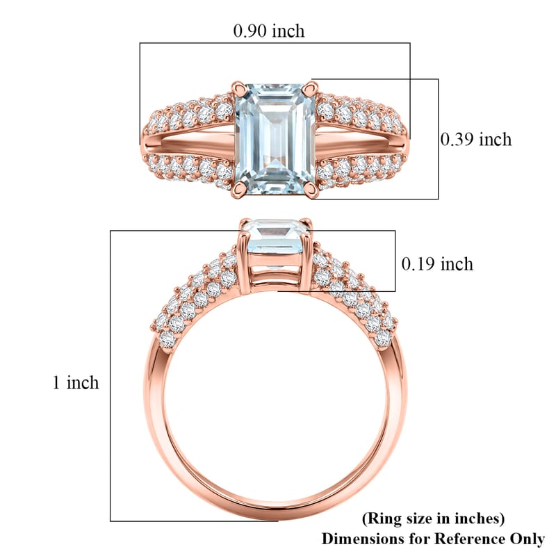 Blue and White Topaz 1.50 ctw Ring in 14K RG Over Sterling Silver (Size 8.0)