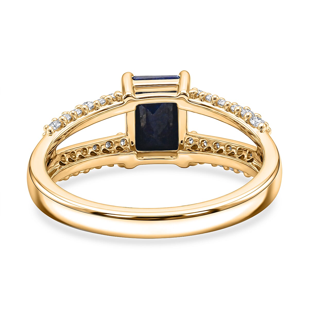Lapis Lazuli and White Topaz 1.15 ctw Ring in 14K YG Over Sterling Silver (Size 7.0)