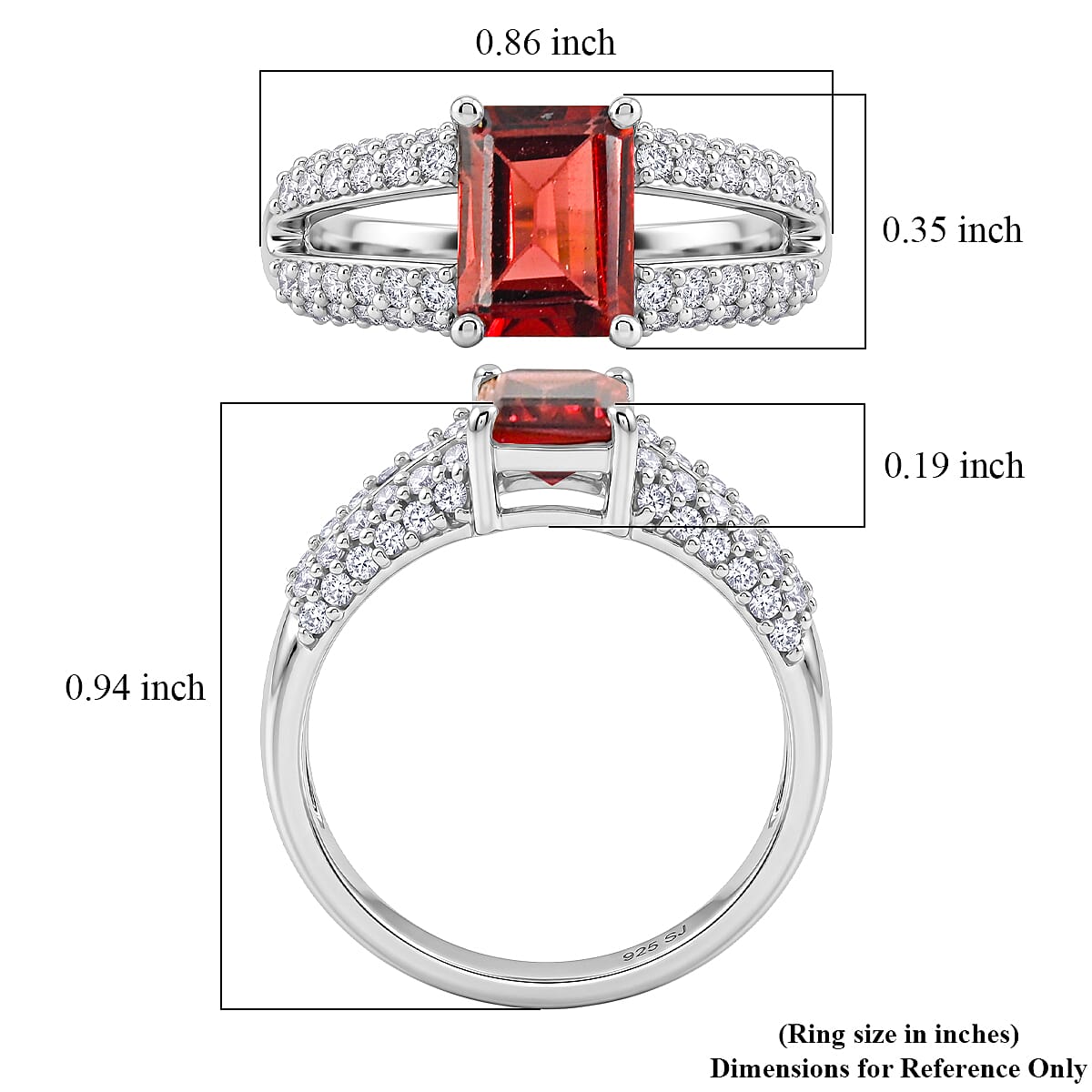 Mozambique Garnet and White Topaz 1.25 ctw Ring in Sterling Silver (Size 7.0)