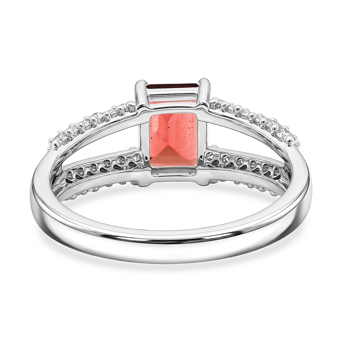 Mozambique Garnet and White Topaz 1.25 ctw Ring in Sterling Silver (Size 8.0)