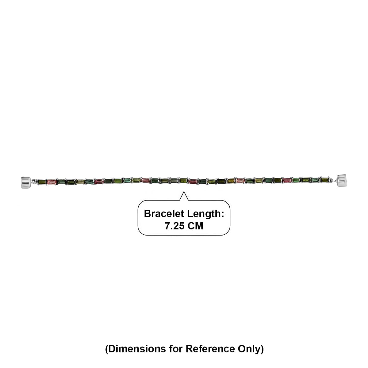 D'Joy Premium Multi-Tourmaline Bracelet in Rhodium Over Sterling Silver (7.25 In) 7.50 ctw image number 4