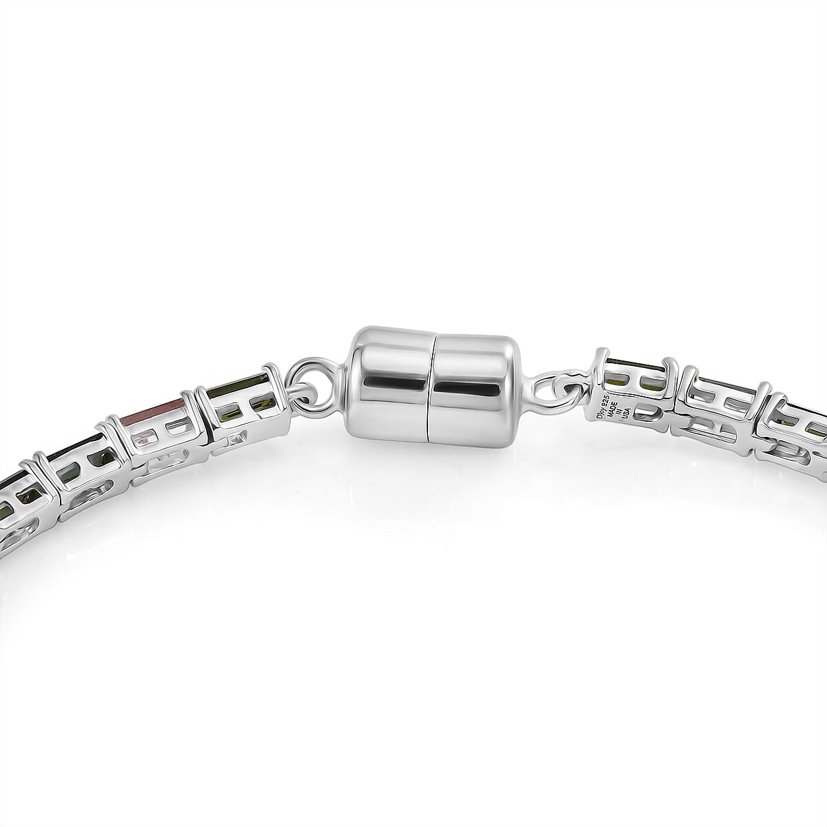 Gem Hunter D'Joy Premium Multi-Tourmaline 6.75 ctw Rainbow Spark Bracelet in Rhodium Over Sterling Silver (6.50 In) image number 3