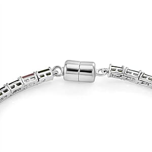 Gem Hunter D'Joy Premium Multi-Tourmaline 6.75 ctw Rainbow Spark Bracelet in Rhodium Over Sterling Silver (6.50 In)