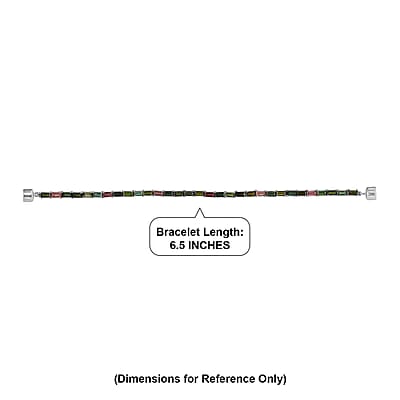 D'Joy Premium Multi-Tourmaline 6.75 ctw Rainbow Spark Bracelet in Rhodium Over Sterling Silver (6.50 In)