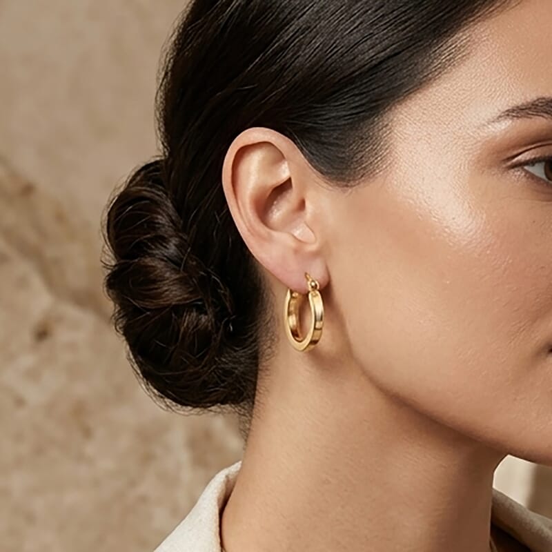 Hoop Earrings in 10K Yellow Gold 1.10 Grams