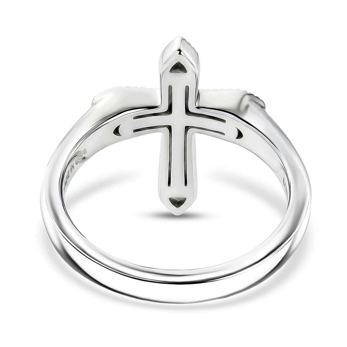 D'Joy Moissanite 0.20 ctw Ring in Rhodium Over Sterling Silver (Size 6.0)