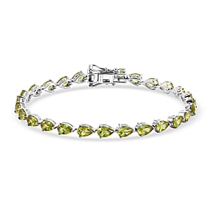 EverTrue Hebei Peridot and Chrome Diopside 4.60 ctw Sunlit Blossom Bracelet in 18K YG Plated (6.50 In) (Ships in 8-10 Days)