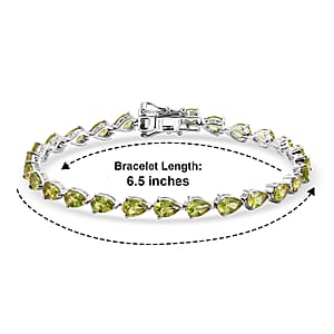 EverTrue Hebei Peridot and Chrome Diopside 4.60 ctw Sunlit Blossom Bracelet in 18K YG Plated (6.50 In)