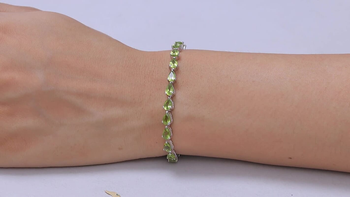 EverTrue Hebei Peridot, Chrome Diopside Sunlit Blossom Bracelet in 18K YG Plated (6.50 In) 4.60 ctw