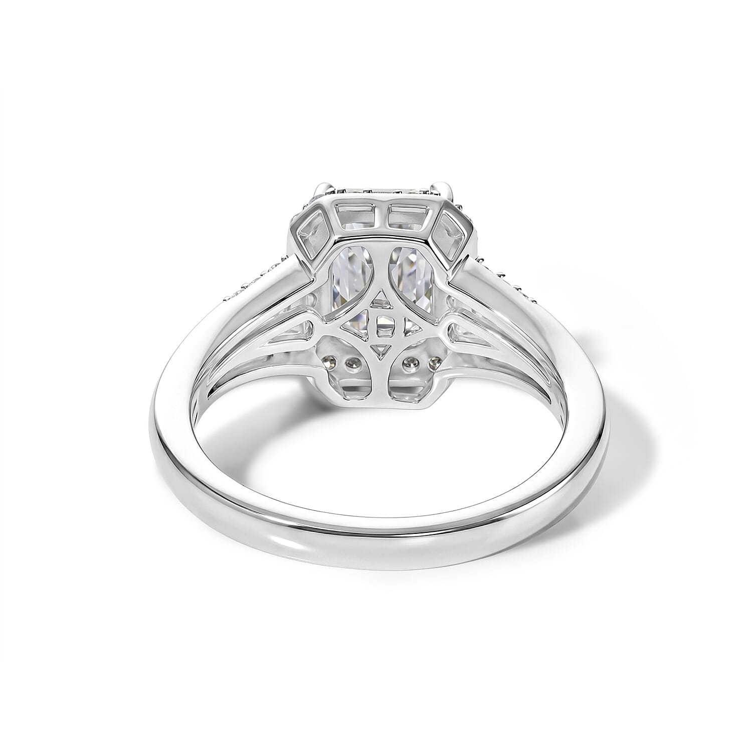 D'Joy Moissanite 2.00 ctw Ring in Rhodium Over Sterling Silver (Size 7.0)