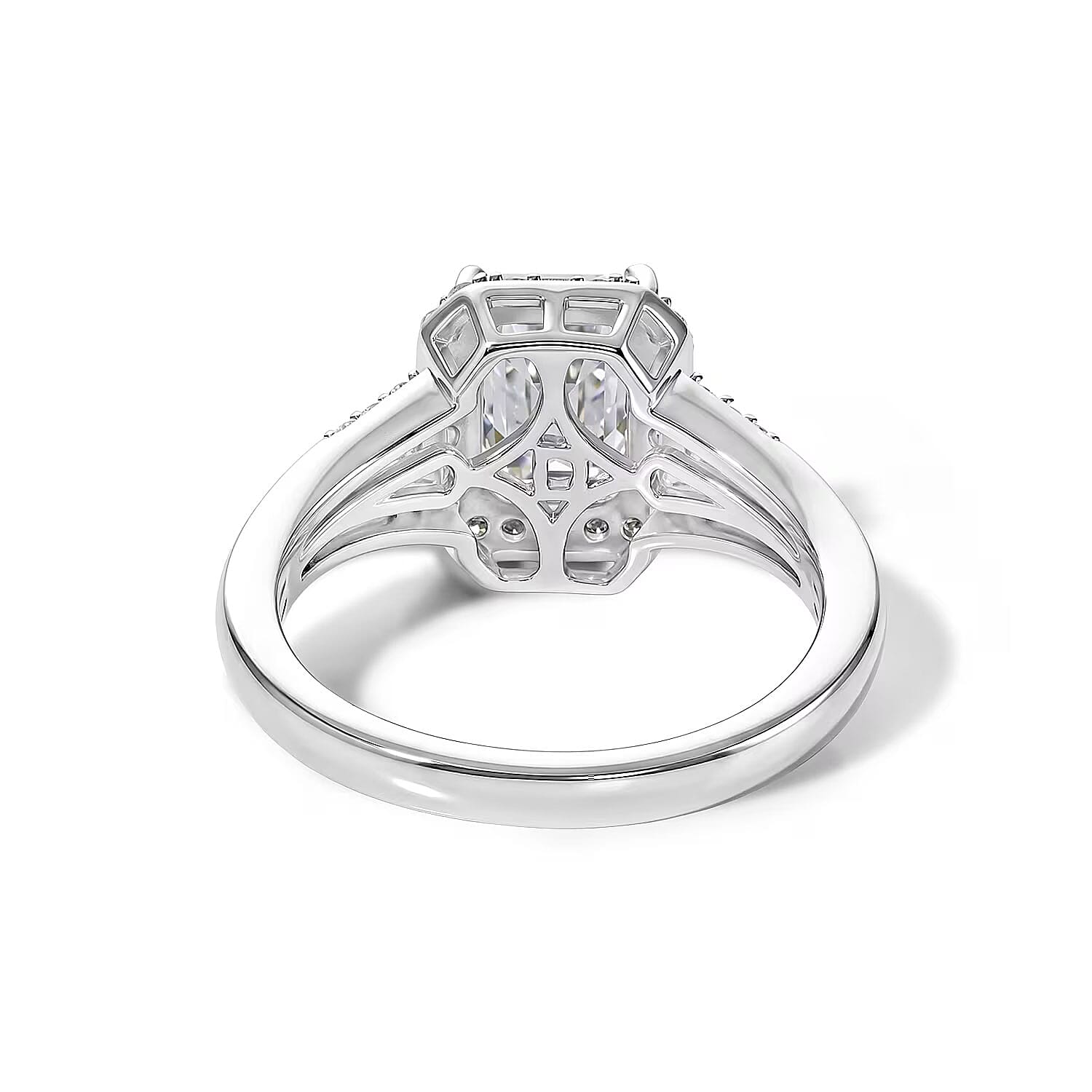 D'Joy Moissanite 2.00 ctw Ring in Rhodium Over Sterling Silver (Size 7.0)