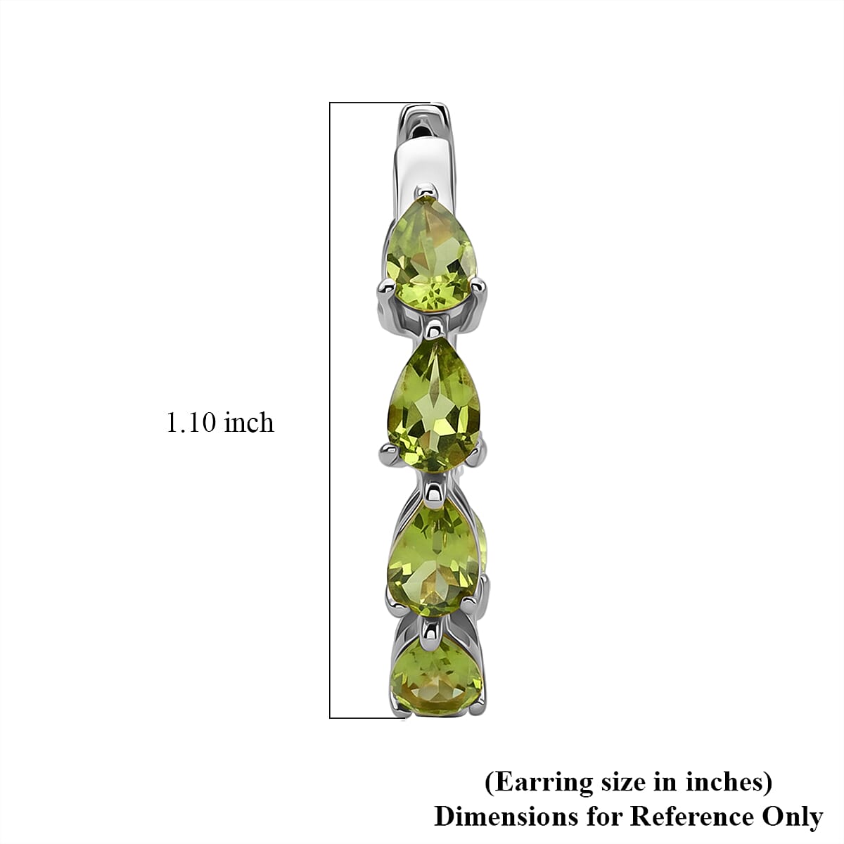EverTrue Hebei Peridot 6.10 ctw Sunshine Garden Hoop Earrings in Platinum Bond