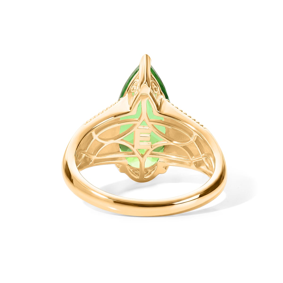 EverTrue Chartreuse Quartz (Triplet) 6.30 ctw Garden Majesty Ring in 18K YG Plated (Size 10.0) image number 4