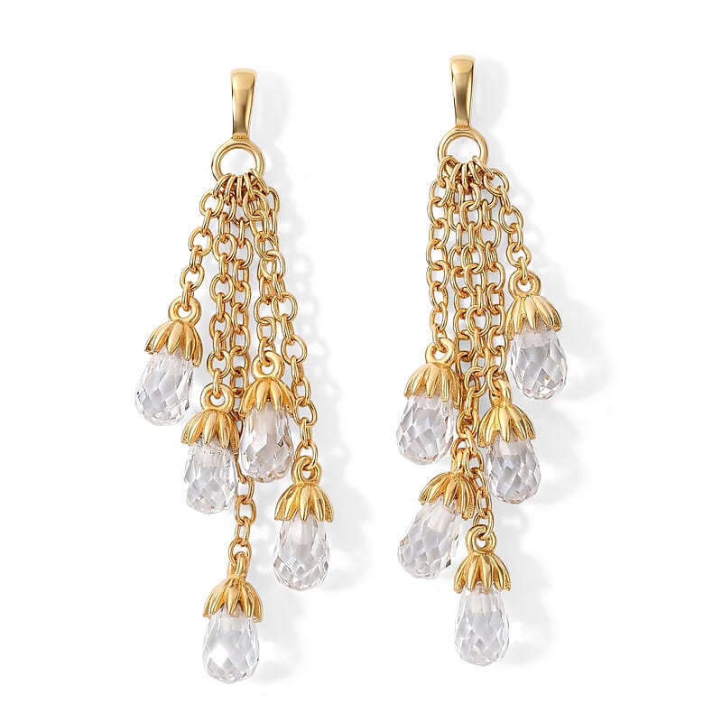 EverTrue Simulated Diamond Earrings in 18K YG Plated