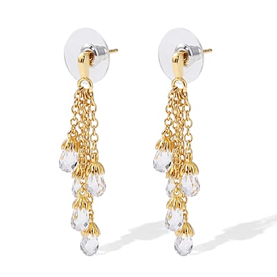 EverTrue Simulated Diamond Earrings in 18K YG Plated