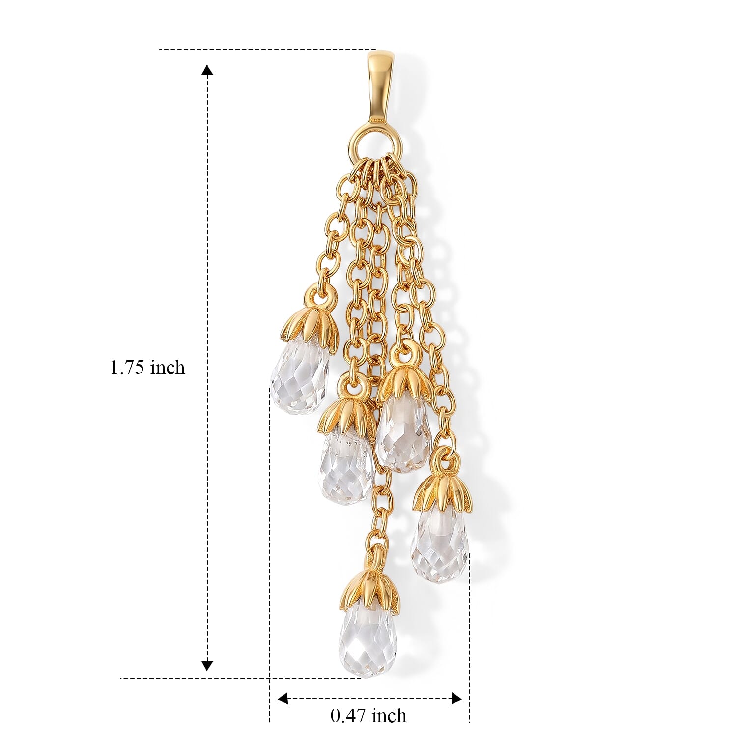 EverTrue Simulated Diamond Earrings in 18K YG Plated