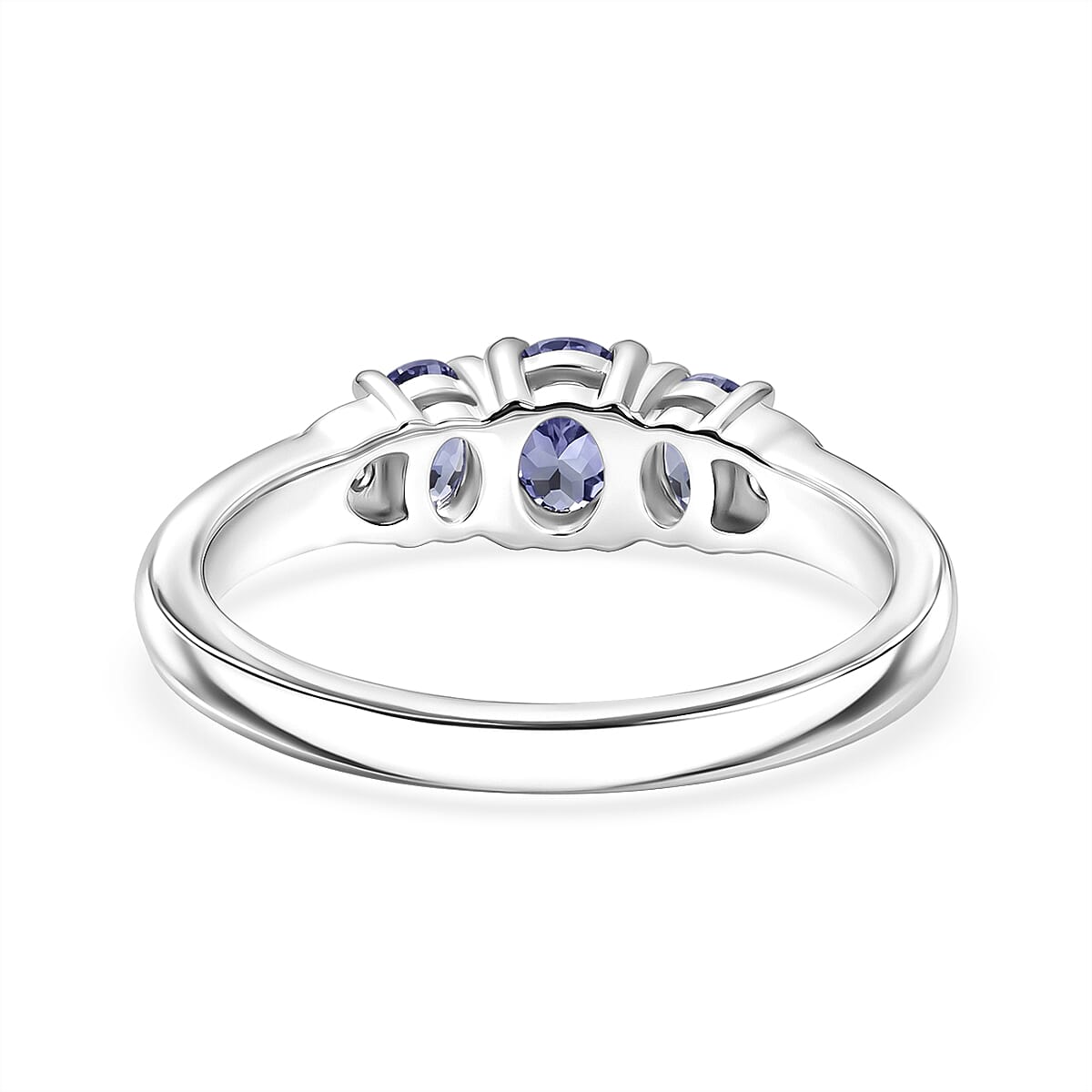 EverTrue Tanzanite and Moissanite 0.85 ctw Ring in Platinum Bond (Size 9.0)