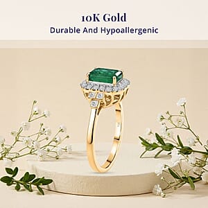 Certified & Appraised Luxoro AAA Kagem Zambian Emerald and Diamond I2 2.00 ctw Ring in 10K Yellow Gold (Size   10.0