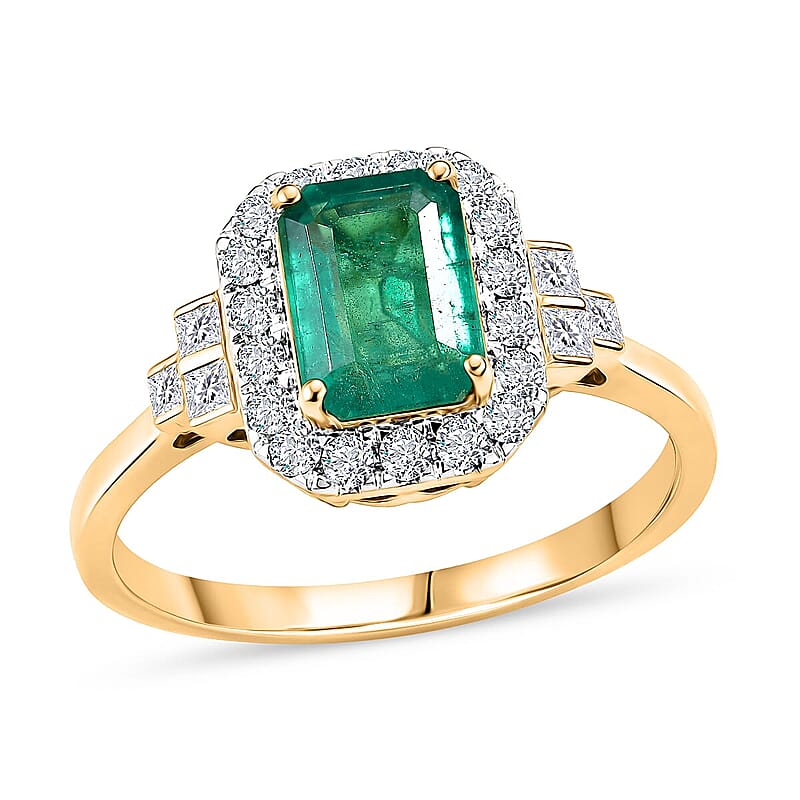 Certified & Appraised Luxoro AAA Kagem Zambian Emerald and Diamond I2 2.00 ctw Ring in 10K Yellow Gold (Size  5.0)