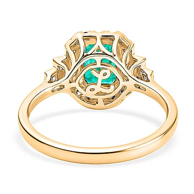 Certified & Appraised Luxoro AAA Kagem Zambian Emerald and Diamond I2 2.00 ctw Ring in 10K Yellow Gold (Size  5.0)