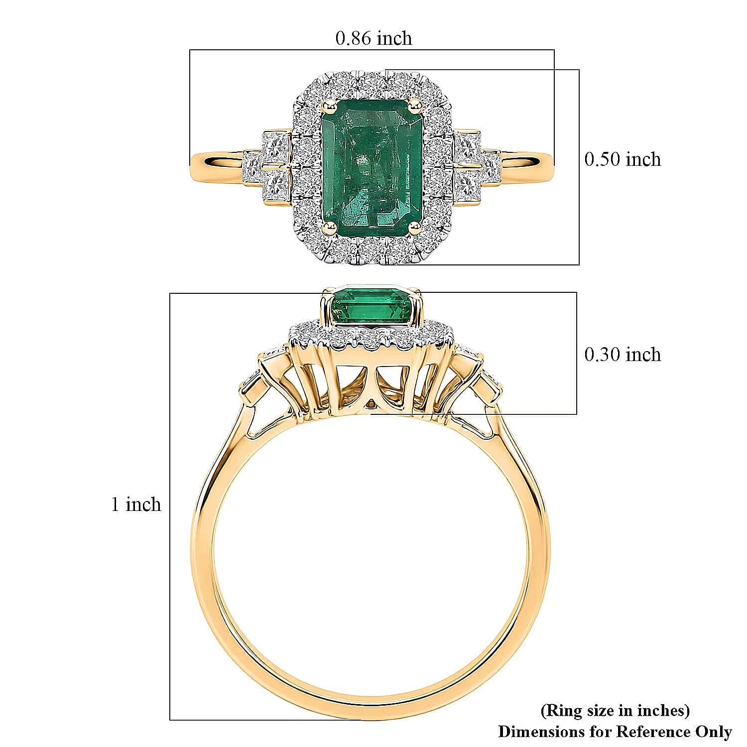Certified & Appraised Luxoro AAA Kagem Zambian Emerald and Diamond I2 2.00 ctw Ring in 10K Yellow Gold (Size  5.0)
