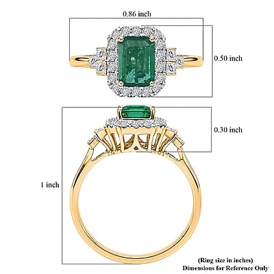 Certified & Appraised Luxoro AAA Kagem Zambian Emerald and Diamond I2 2.00 ctw Ring in 10K Yellow Gold (Size  5.0)