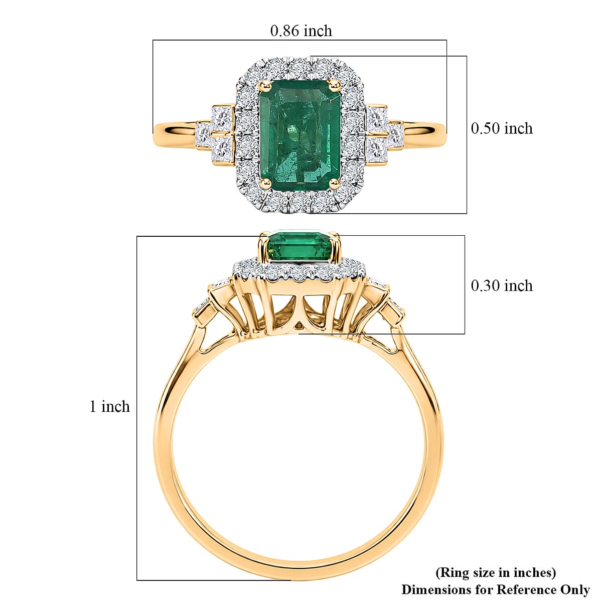 Certified & Appraised Luxoro AAA Kagem Zambian Emerald and Diamond I2 2.00 ctw Ring in 10K Yellow Gold (Size   6.0) image number 5