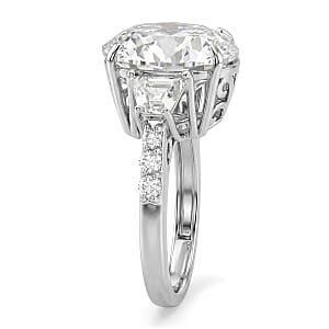 D'Joy Moissanite 11.20 ctw Timeless Brilliance Ring in Rhodium Over Sterling Silver (Size 10.0)