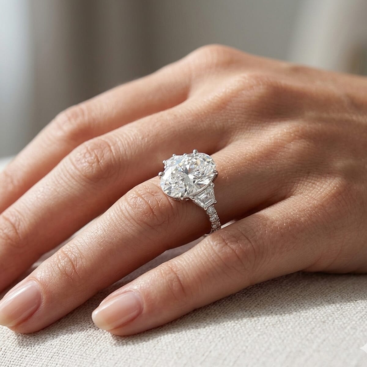 D'Joy Moissanite 11.20 ctw Timeless Brilliance Ring in Rhodium Over Sterling Silver (Size 10.0) image number 2