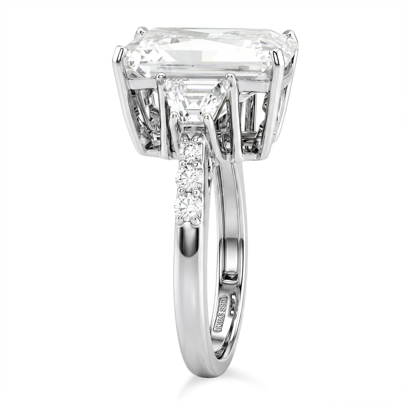 D'Joy Moissanite 11.20 ctw Timeless Brilliance Ring in Rhodium Over Sterling Silver (Size 7.0)