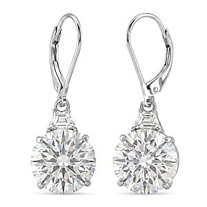 D'Joy Moissanite 10.70 ctw Timeless Brilliance Earrings in Rhodium Over Sterling Silver
