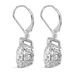 D'Joy Moissanite 10.70 ctw Timeless Brilliance Earrings in Rhodium Over Sterling Silver