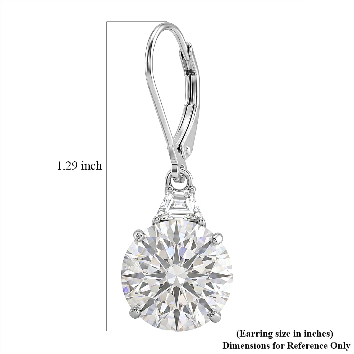 D'Joy Moissanite 10.70 ctw Timeless Brilliance Earrings in Rhodium Over Sterling Silver image number 5