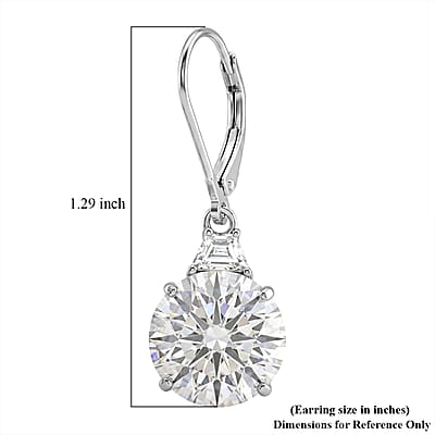 D'Joy Moissanite 10.70 ctw Timeless Brilliance Earrings in Rhodium Over Sterling Silver