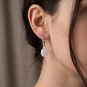 D'Joy Moissanite 10.70 ctw Timeless Brilliance Earrings in Rhodium Over Sterling Silver