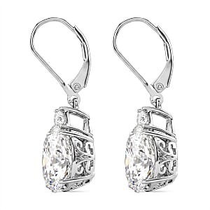 D'Joy Moissanite 10.70 ctw Timeless Brilliance Earrings in Rhodium Over Sterling Silver