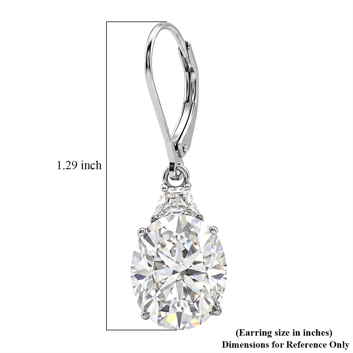 D'Joy Moissanite 10.70 ctw Timeless Brilliance Earrings in Rhodium Over Sterling Silver image number 5