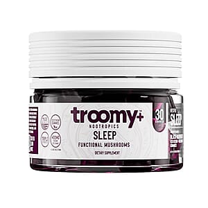 Troomy Nootropics Sleep Reishi & Melatonin Supplement (60 Black Raspberry Gummies) Made in US