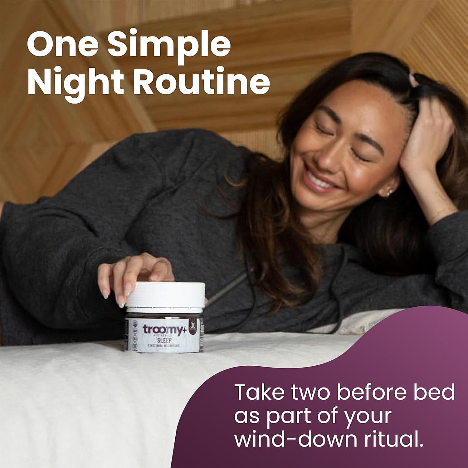 Troomy Nootropics Sleep Reishi & Melatonin Supplement (60 Black Raspberry Gummies) Made in US