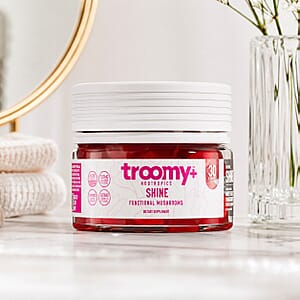 Troomy Nootropics Shine Tremella, Biotin, & Collagen Supplement (60 White Peach Pomegranate Gummies) Made in US