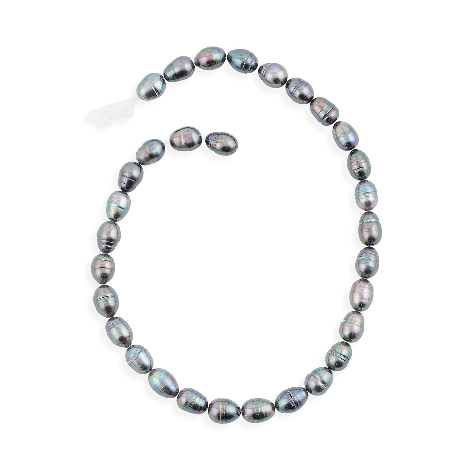 Peacock Pearl Beaded Necklace 15.5 Inches