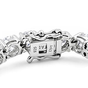 D'Joy Moissanite 16.10 ctw Timeless Brilliance Bracelet in Rhodium Over Sterling Silver (6.50 In)