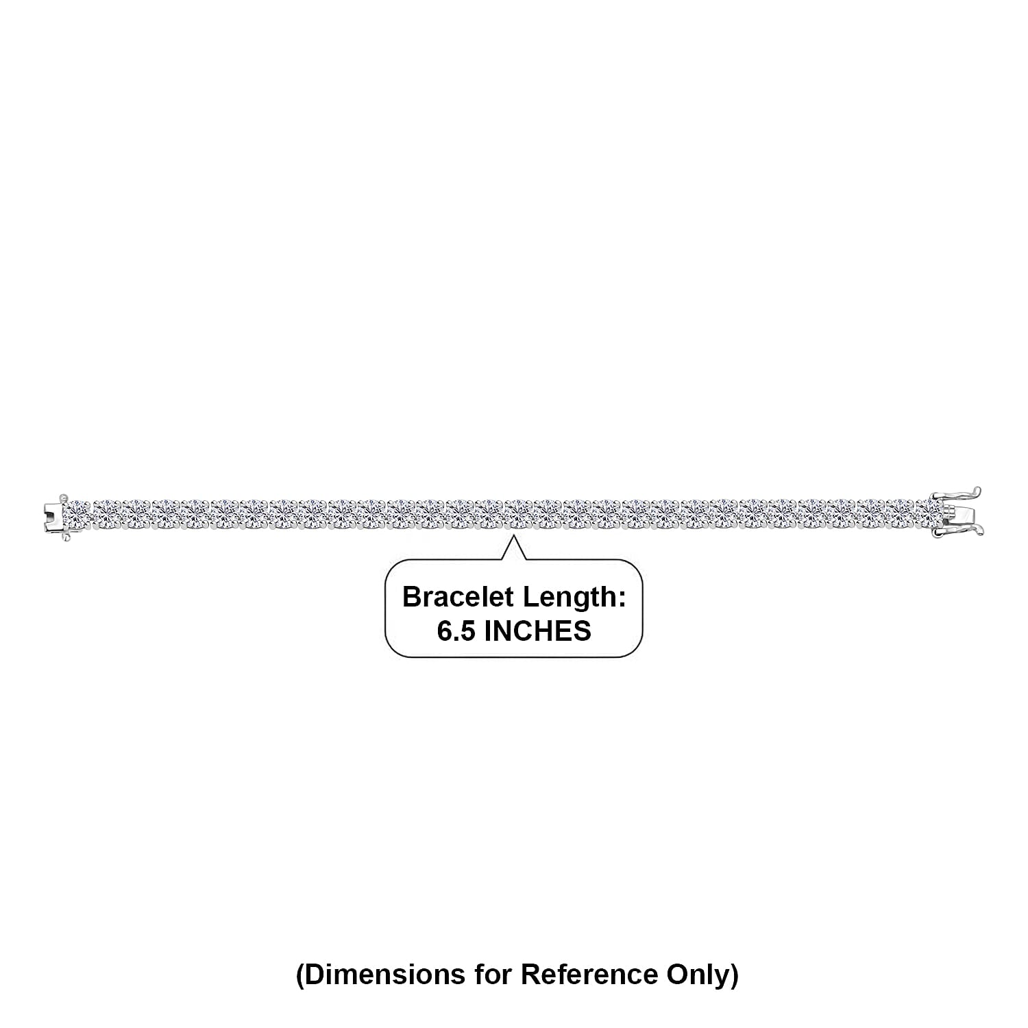 D'Joy Moissanite 16.10 ctw Timeless Brilliance Bracelet in Rhodium Over Sterling Silver (6.50 In)