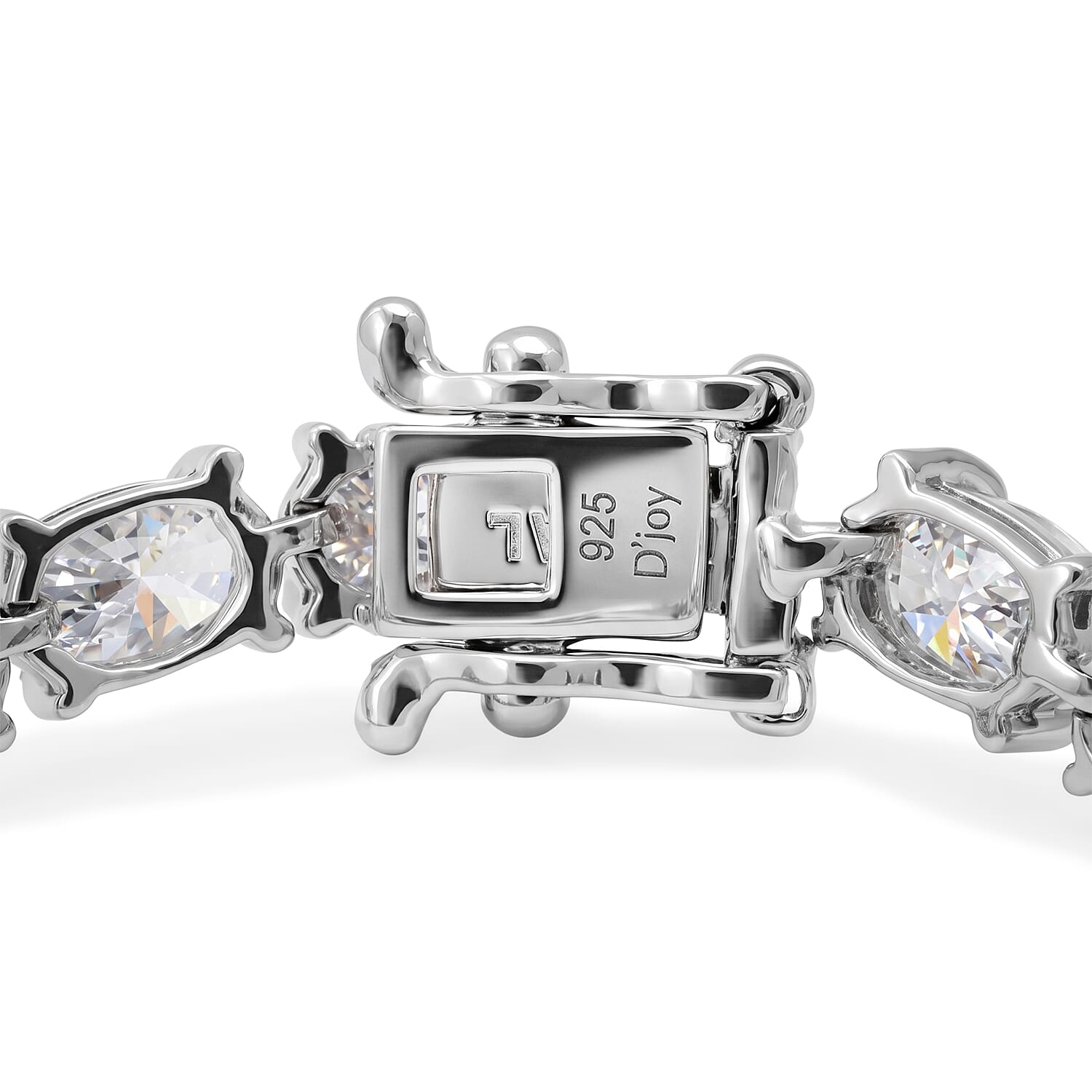 D'Joy Moissanite 13.35 ctw Timeless Brilliance Bracelet in Rhodium Over Sterling Silver (6.50 In)
