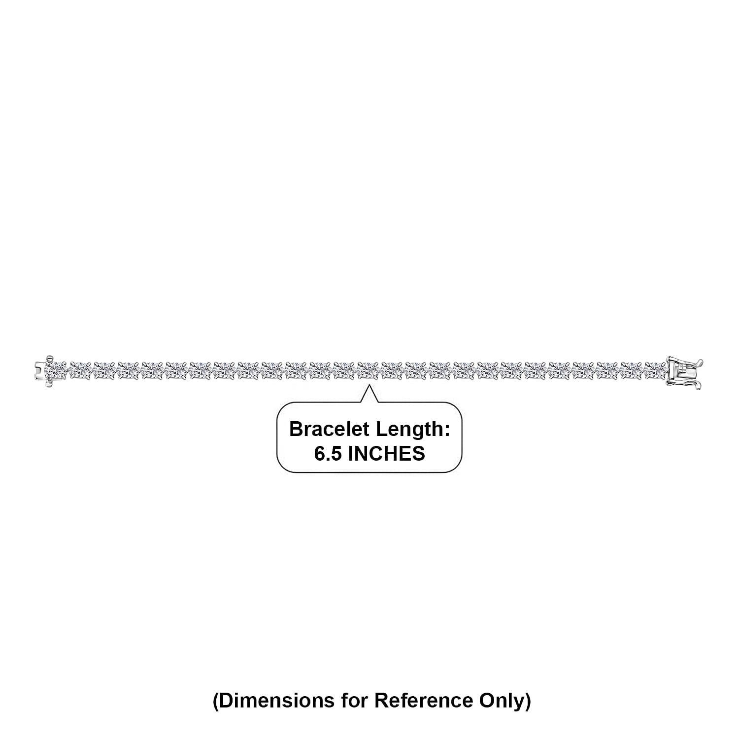 D'Joy Moissanite 13.35 ctw Timeless Brilliance Bracelet in Rhodium Over Sterling Silver (6.50 In)