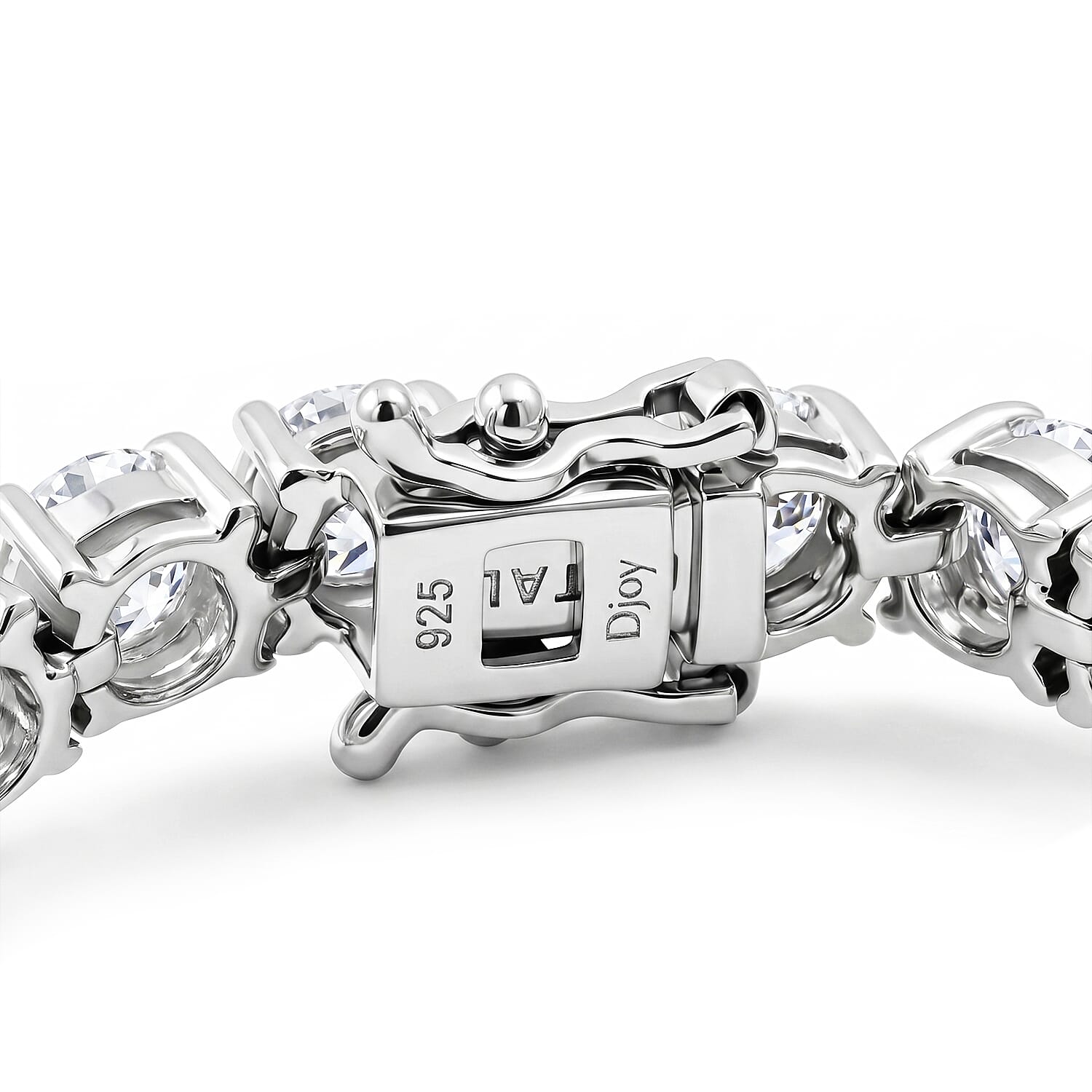 D'Joy Moissanite 16.10 ctw Timeless Brilliance Bracelet in Rhodium Over Sterling Silver (7.25 In)