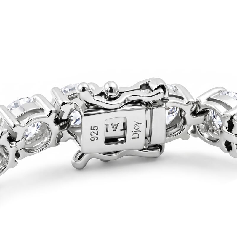 D'Joy Moissanite 16.10 ctw Timeless Brilliance Bracelet in Rhodium Over Sterling Silver (7.25 In)