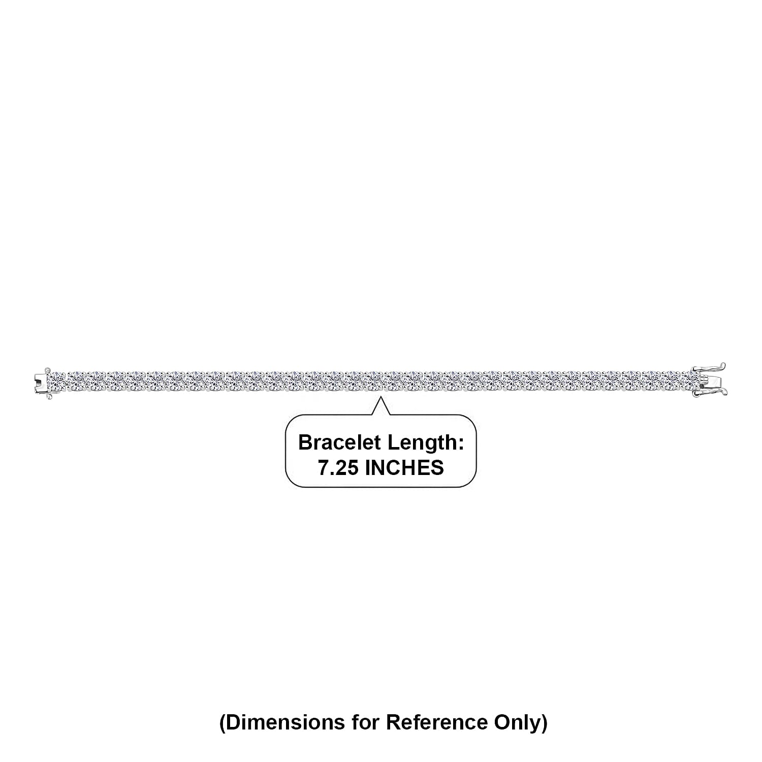 D'Joy Moissanite 16.10 ctw Timeless Brilliance Bracelet in Rhodium Over Sterling Silver (7.25 In)